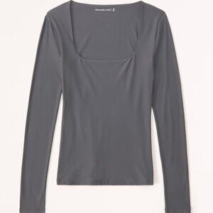 Abercrombie Soft Matte Seamless Long Sleeve Tuckable Square-Neck Top
